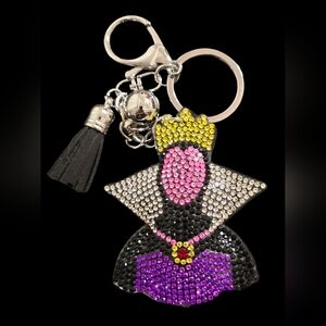 Rhinestone Evil Queen Bag Charm Keychain